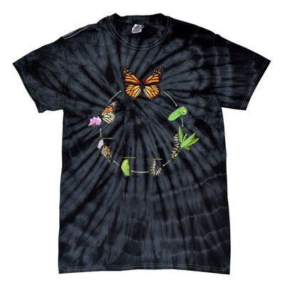 Monarch Life Cycle Butterfly Caterpillar Gift Tie-Dye T-Shirt