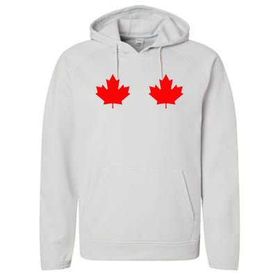 Maple Leaf Canada Day Canadian Flag Performance Fleece Hoodie