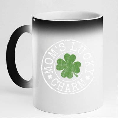 Moms Lucky Charm Irish Clovers St Patricks Day Gift 11oz Black Color Changing Mug