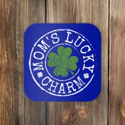 Moms Lucky Charm Irish Clovers St Patricks Day Gift Coaster