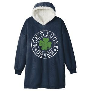 Moms Lucky Charm Irish Clovers St Patricks Day Gift Hooded Wearable Blanket