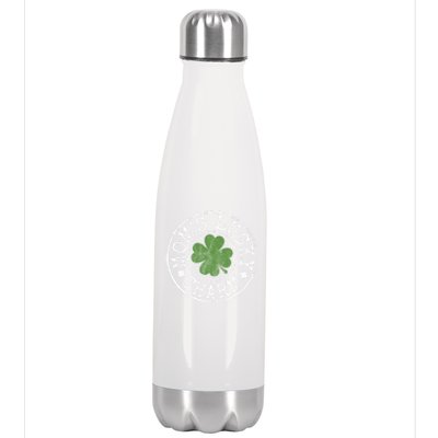 Moms Lucky Charm Irish Clovers St Patricks Day Gift Stainless Steel Insulated Water Bottle