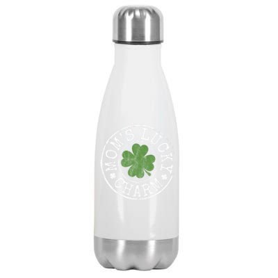 Moms Lucky Charm Irish Clovers St Patricks Day Gift Stainless Steel Insulated Water Bottle