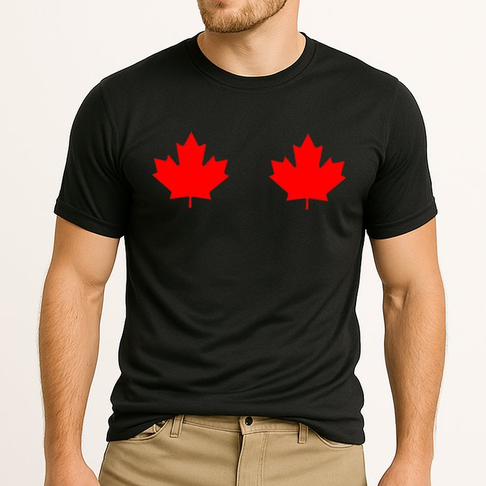 Maple Leaf Canada Day Canadian Flag Cooling Performance Crew T-Shirt