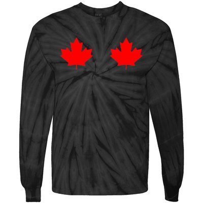 Maple Leaf Canada Day Canadian Flag Tie-Dye Long Sleeve Shirt