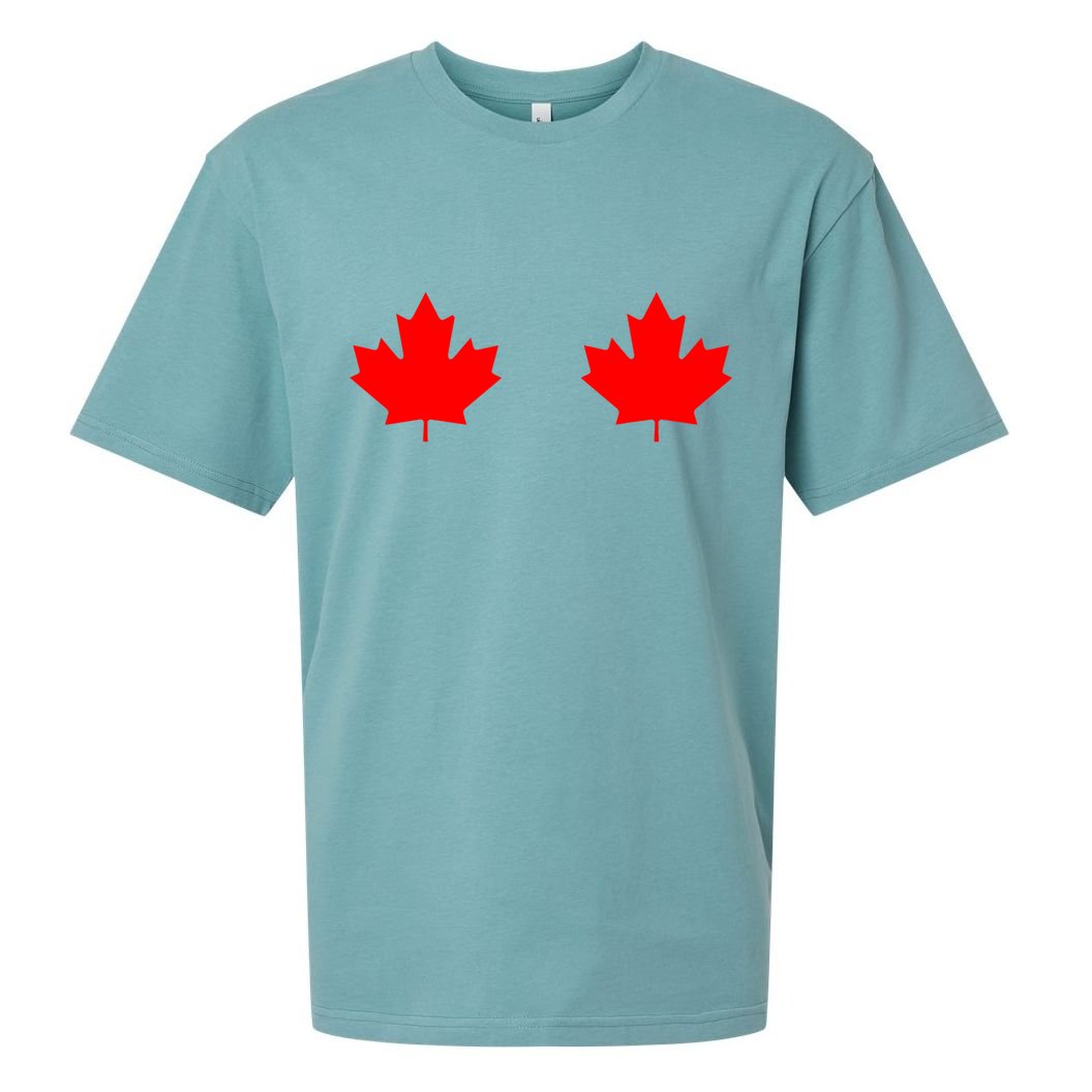Maple Leaf Canada Day Canadian Flag Sueded Cloud Jersey T-Shirt
