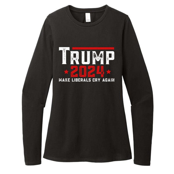 Make Liberals Cry Again Vintage Trump 2024 Womens CVC Long Sleeve Shirt