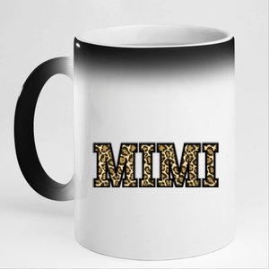 Mimi Leopard Cheetah Grandma Gift 11oz Black Color Changing Mug