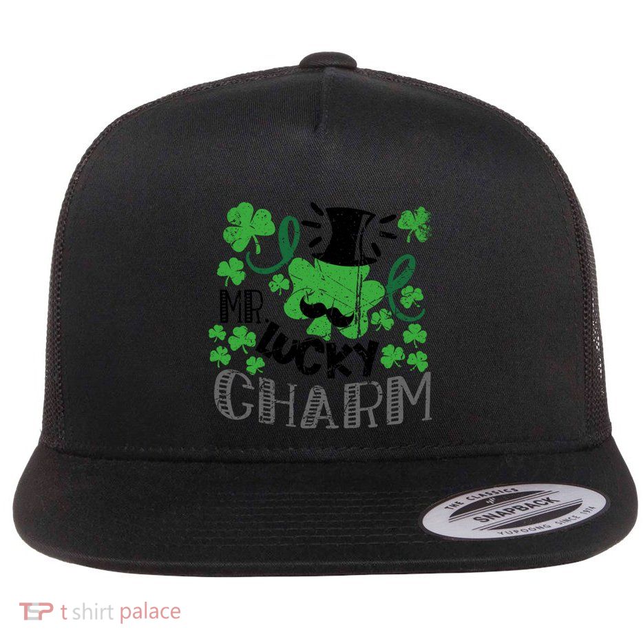 Mr Lucky Charm Funny Irish St PatrickS Day Great Gift Flat Bill Trucker Hat