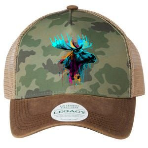 Moose Lovers Colorful Pop Art Beautiful Moose Legacy Tie Dye Trucker Hat