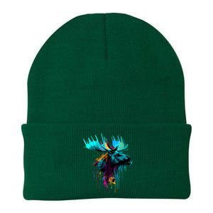 Moose Lovers Colorful Pop Art Beautiful Moose Knit Cap Winter Beanie