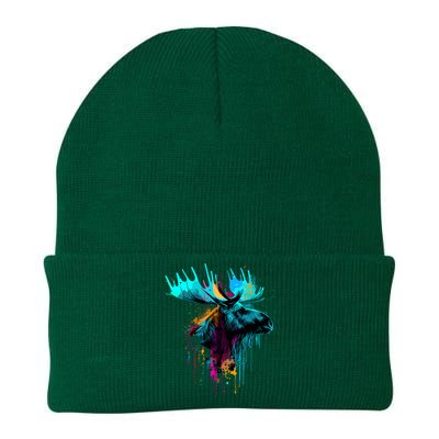 Moose Lovers Colorful Pop Art Beautiful Moose Knit Cap Winter Beanie