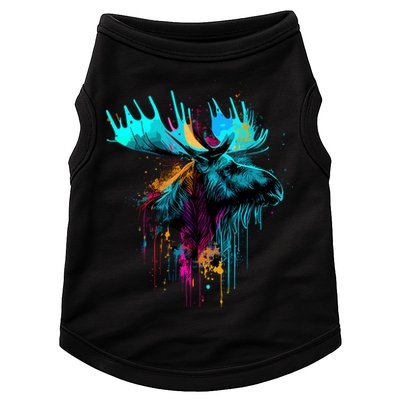 Moose Lovers Colorful Pop Art Beautiful Moose Doggie Tank