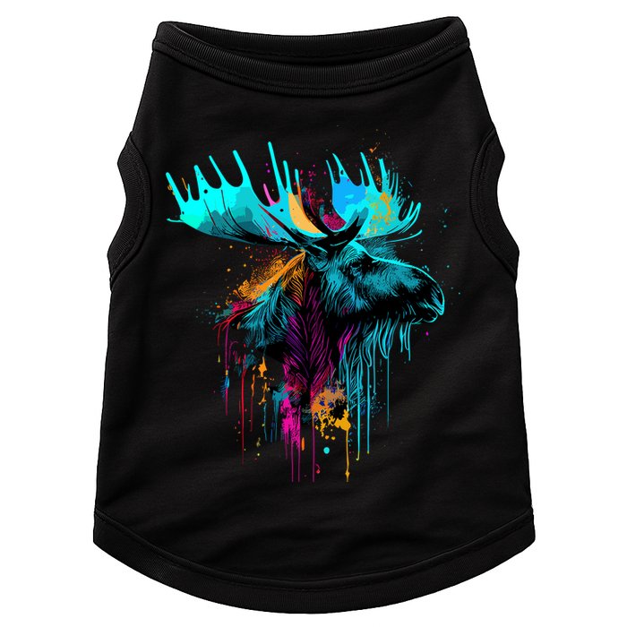 Moose Lovers Colorful Pop Art Beautiful Moose Doggie Tank