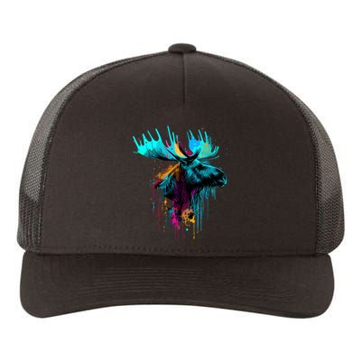 Moose Lovers Colorful Pop Art Beautiful Moose Yupoong Adult 5-Panel Trucker Hat