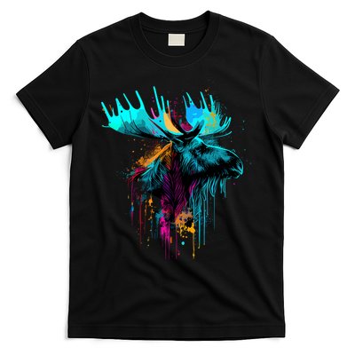 Moose Lovers Colorful Pop Art Beautiful Moose T-Shirt
