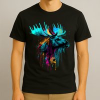 Moose Lovers Colorful Pop Art Beautiful Moose T-Shirt