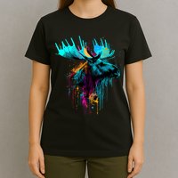 Moose Lovers Colorful Pop Art Beautiful Moose T-Shirt