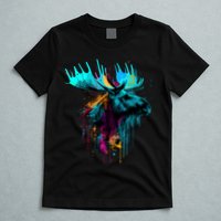 Moose Lovers Colorful Pop Art Beautiful Moose T-Shirt