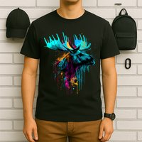 Moose Lovers Colorful Pop Art Beautiful Moose T-Shirt