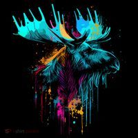 Moose Lovers Colorful Pop Art Beautiful Moose Tall T-Shirt