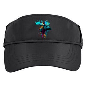 Moose Lovers Colorful Pop Art Beautiful Moose Adult Drive Performance Visor