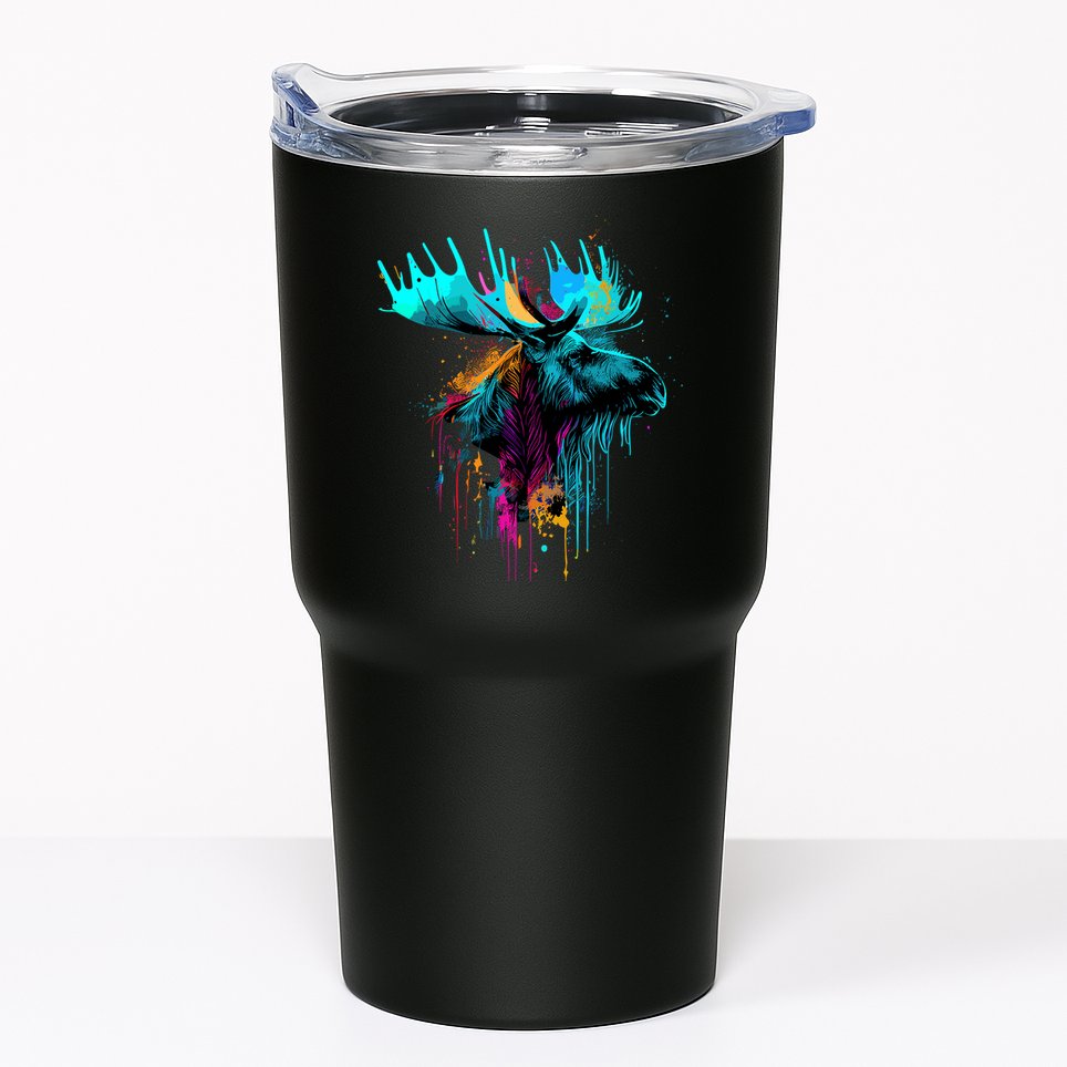 Moose Lovers Colorful Pop Art Beautiful Moose Tumbler