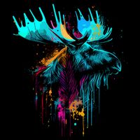 Moose Lovers Colorful Pop Art Beautiful Moose Magnet