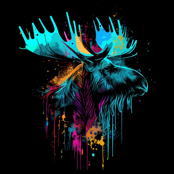 Moose Lovers Colorful Pop Art Beautiful Moose Magnet