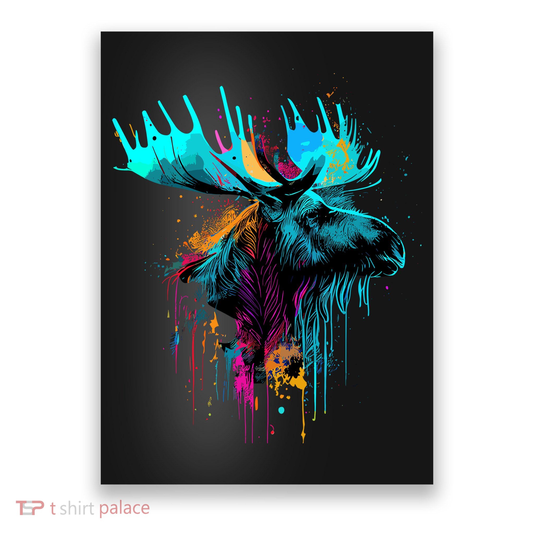 Moose Lovers Colorful Pop Art Beautiful Moose Poster