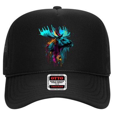Moose Lovers Colorful Pop Art Beautiful Moose Trucker Hat