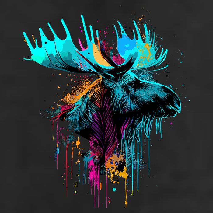 Moose Lovers Colorful Pop Art Beautiful Moose Hat