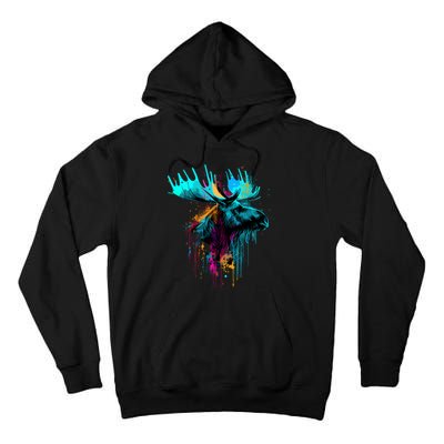 Moose Lovers Colorful Pop Art Beautiful Moose Tall Hoodie