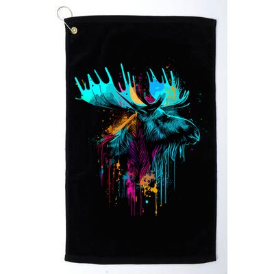 Moose Lovers Colorful Pop Art Beautiful Moose Golf Towel