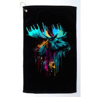 Moose Lovers Colorful Pop Art Beautiful Moose Golf Towel
