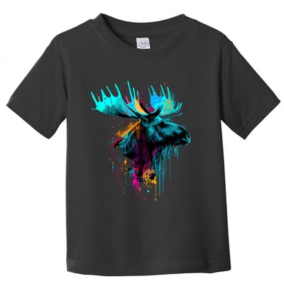 Moose Lovers Colorful Pop Art Beautiful Moose Toddler T-Shirt