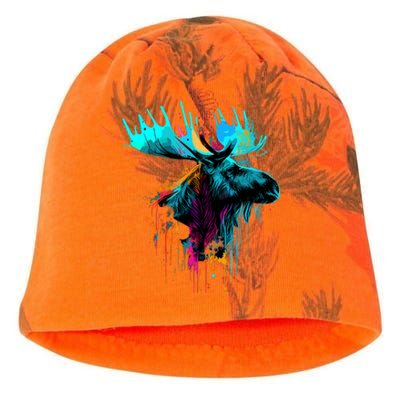 Moose Lovers Colorful Pop Art Beautiful Moose Kati - Camo Knit Beanie