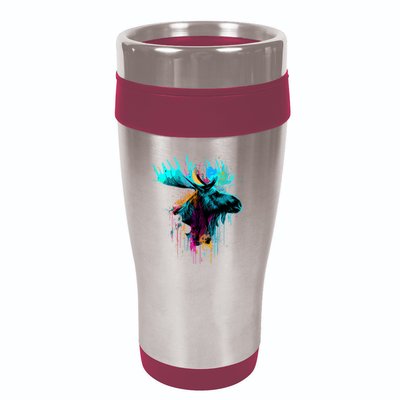 Moose Lovers Colorful Pop Art Beautiful Moose 16oz Travel Tumbler