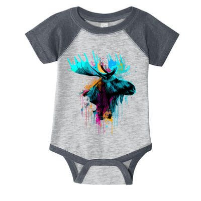 Moose Lovers Colorful Pop Art Beautiful Moose Infant Baby Jersey Bodysuit