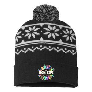 Mom Life Colorful Sunflower USA-Made Snowflake Beanie