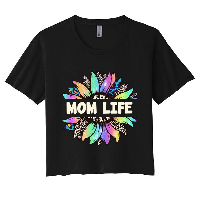 Mom Life Colorful Sunflower Crop Top