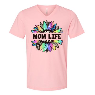 Mom Life Colorful Sunflower V-Neck T-Shirt