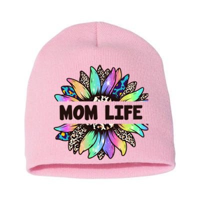 Mom Life Colorful Sunflower Short Acrylic Beanie