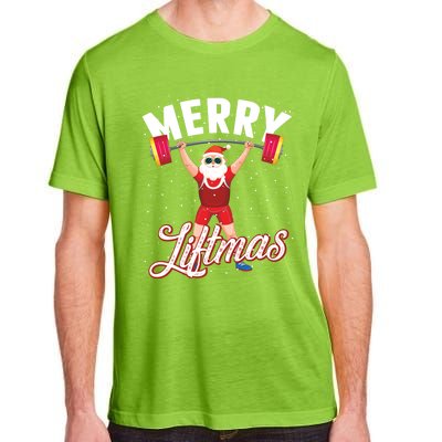 Merry Liftmas Cool Santa Claus Lifting Gym Gift Adult ChromaSoft Performance T-Shirt