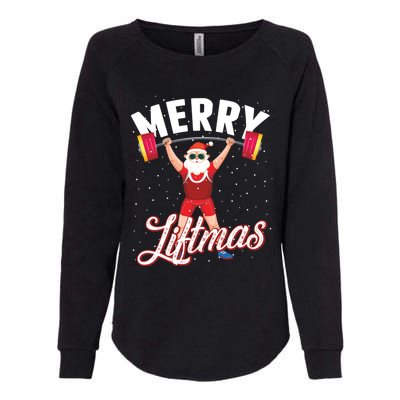 Merry Liftmas Cool Santa Claus Lifting Gym Gift Womens California Wash Sweatshirt