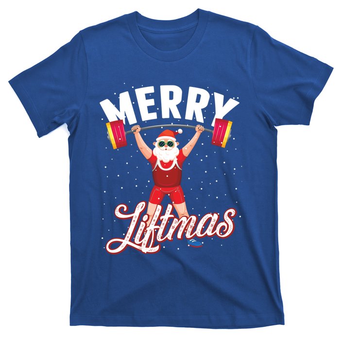 Merry Liftmas Cool Santa Claus Lifting Gym Gift T-Shirt