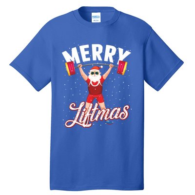 Merry Liftmas Cool Santa Claus Lifting Gym Gift Tall T-Shirt