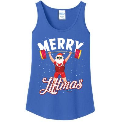 Merry Liftmas Cool Santa Claus Lifting Gym Gift Ladies Essential Tank