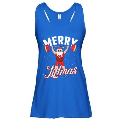 Merry Liftmas Cool Santa Claus Lifting Gym Gift Ladies Essential Flowy Tank