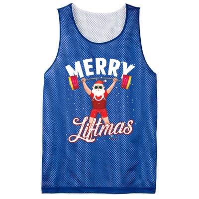 Merry Liftmas Cool Santa Claus Lifting Gym Gift Mesh Reversible Basketball Jersey Tank